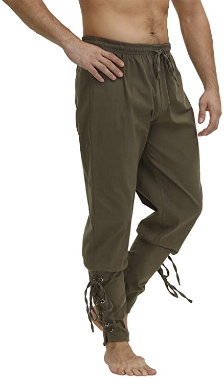 Pantalón hombre medieval renacentista pirata - Verde