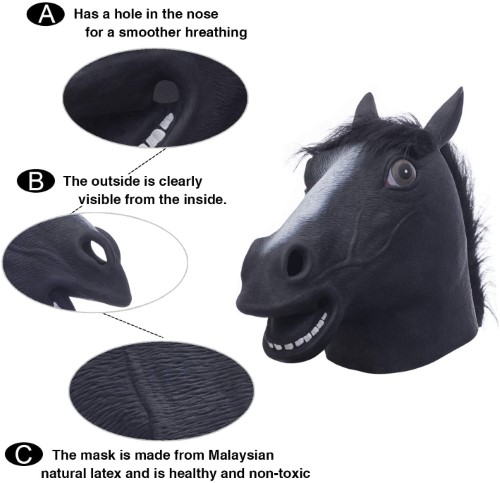 Máscara de caballo - negro - imagen adicional
