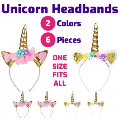 6 Diademas unicornio - imagen adicional