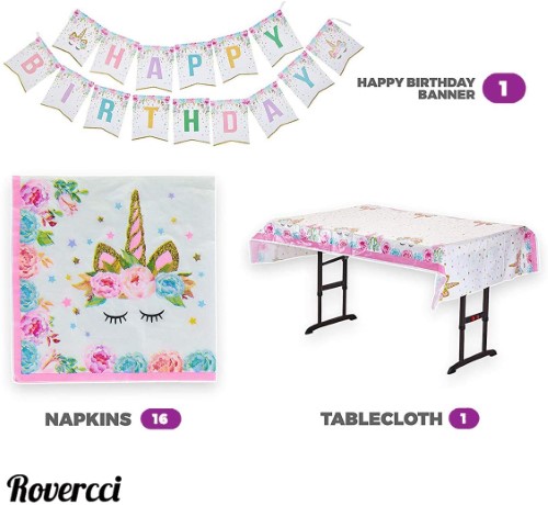 Set de cumpleaños unicornio 16 personas - imagen adicional