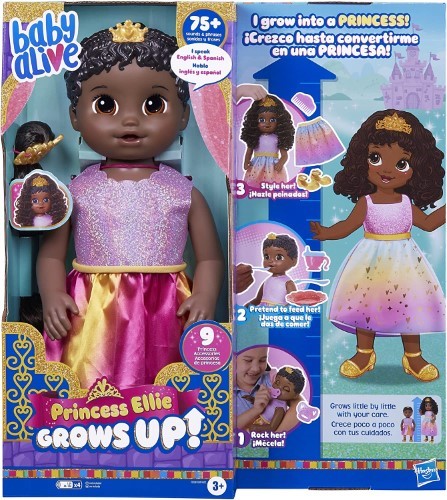 Baby Alive Princesa Ellie muñeca que crece morena - imagen adicional