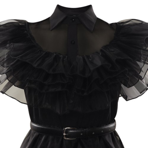 Disfraz de Merlina para niñas Wednesday Addams - imagen adicional