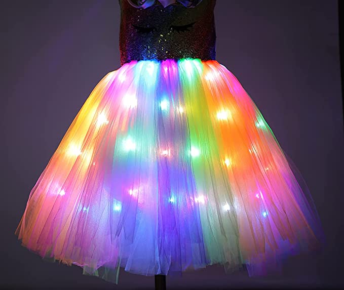 Disfraz Tutú hada princesa unicornio luces LED - vista alternativa