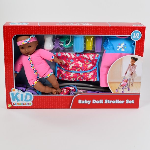 Muñeca bebé con coche Kid Connection Morena - vista alternativa