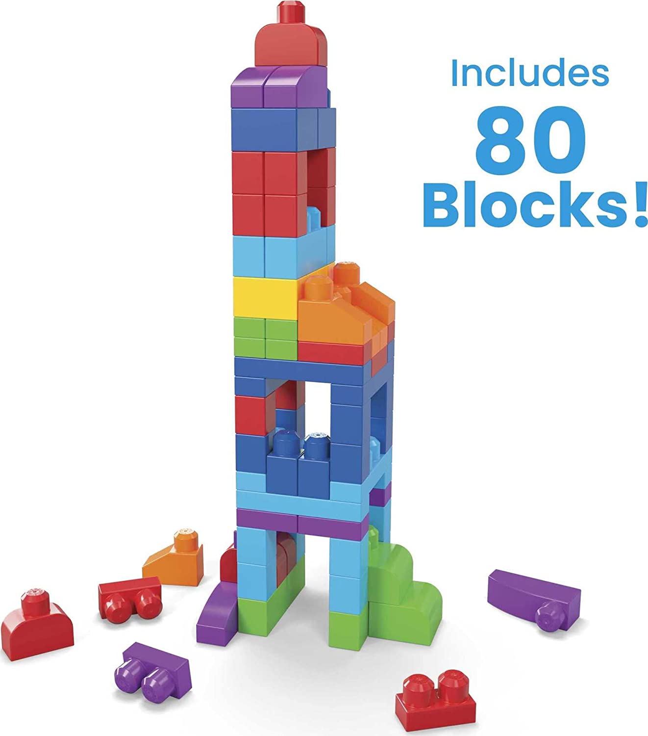 Mega Bloks Saco Construcción 80 Bloques Azul - imagen adicional