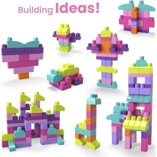 Mega Bloks Saco Construcción 80 Bloques Rosa - imagen adicional