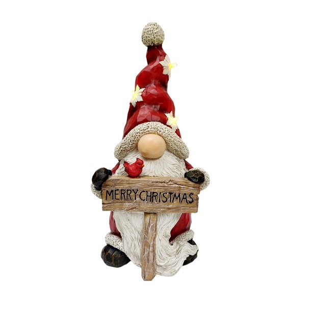Muñeco Gnomo navideño con barba y luces