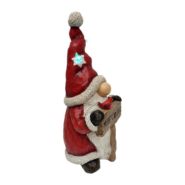 Muñeco Gnomo navideño con barba y luces - imagen adicional