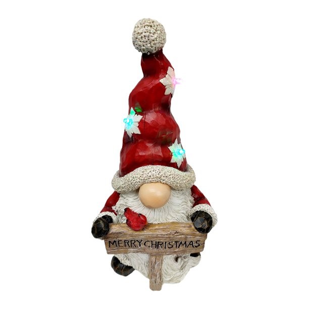 Muñeco Gnomo navideño con barba y luces - imagen adicional