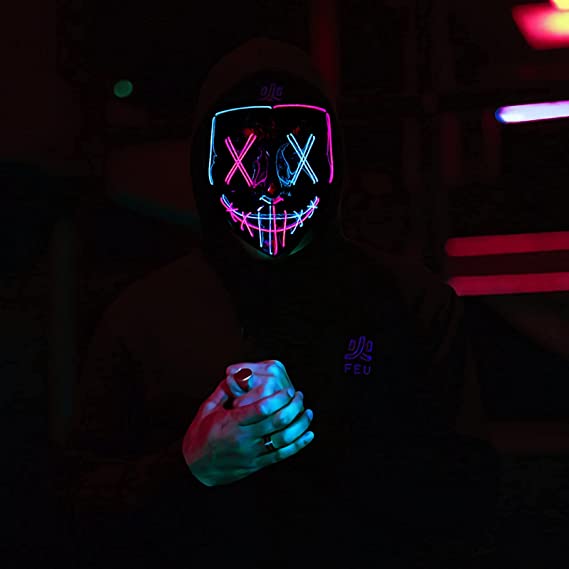 Máscara La Purga luces LED Halloween - vista alternativa
