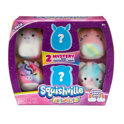 Pack 6 peluches Mini Squismallows Arcoíris - imagen adicional