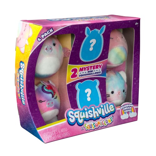 Pack 6 peluches Mini Squismallows Arcoíris - imagen adicional