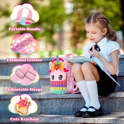 Morral Unicornio Fidget Toy Pop Up - Rosa - imagen adicional