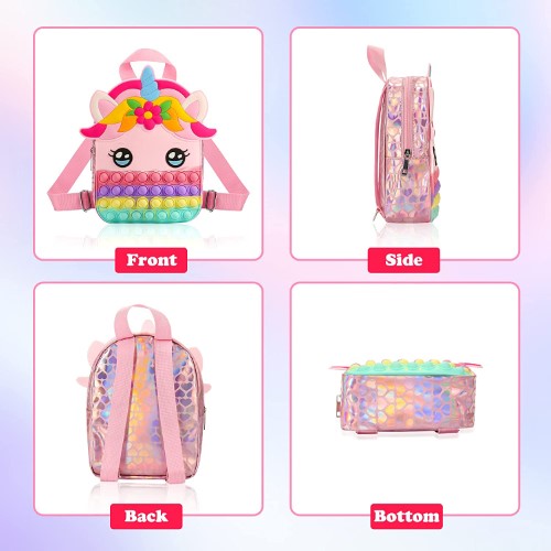 Morral Unicornio Fidget Toy Pop Up - Rosa - imagen adicional